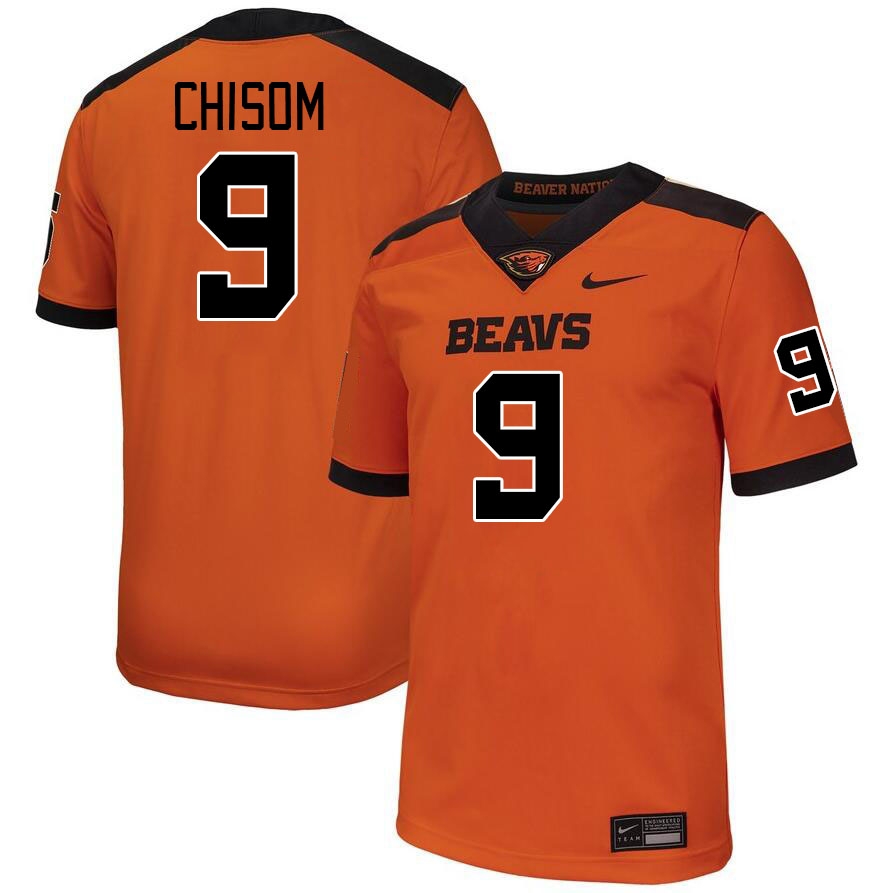 Men #9 Isaiah Chisom Oregon State Beavers College Football Jerseys Stitched-Orange